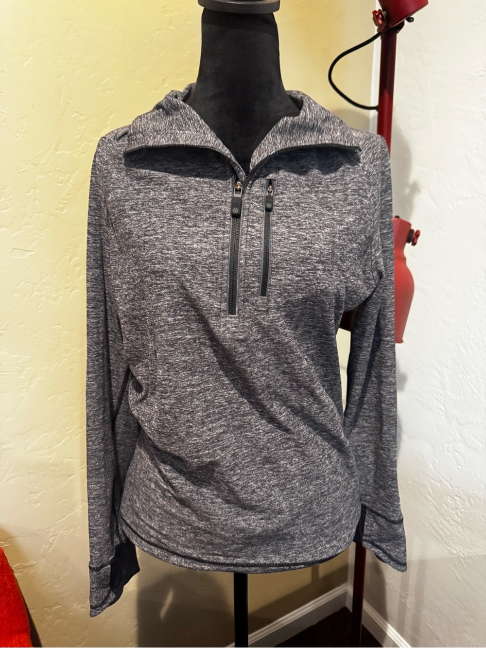 lululemon athletica womens Gray Heather Zip-Front Sweater